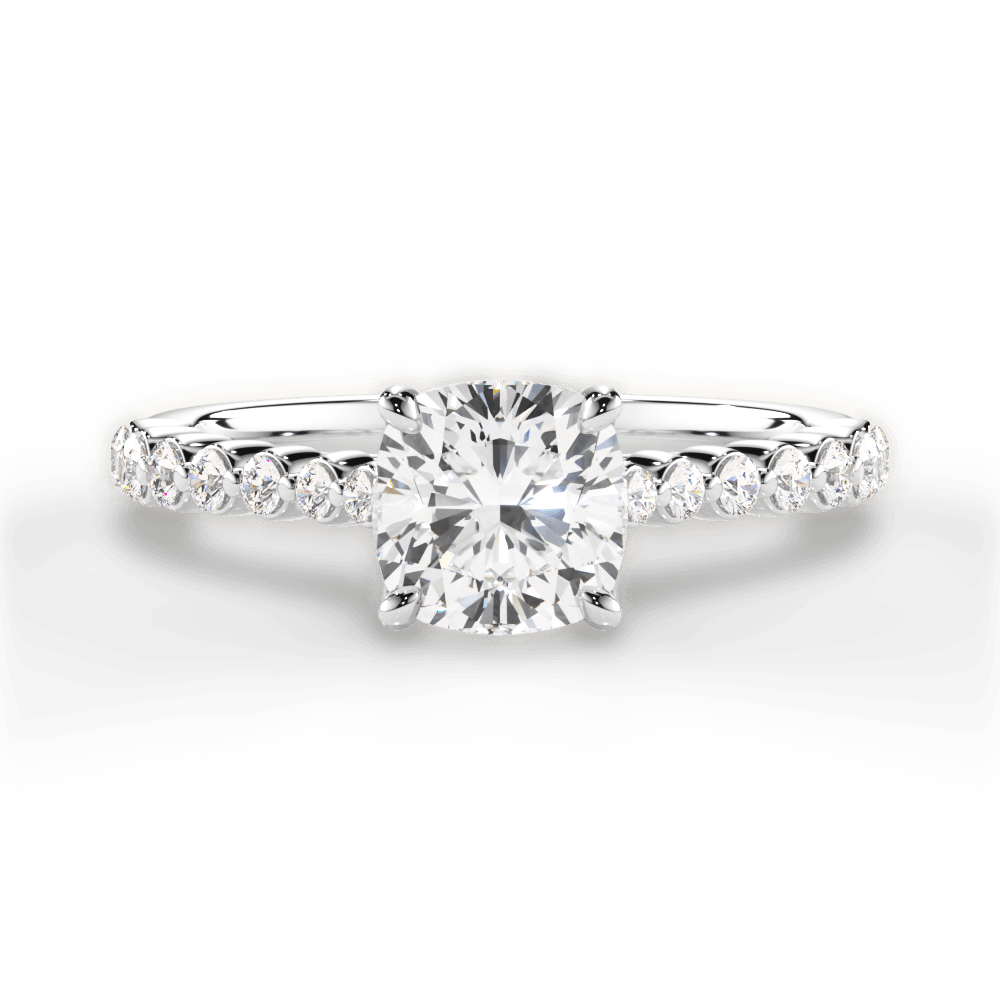 Dana Cushion Cut Lab Grown Diamond 18Kt White Gold Engagement Ring