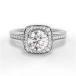 Lillian Round Cut Lab Grown Diamond 14Kt White Gold Engagement Ring