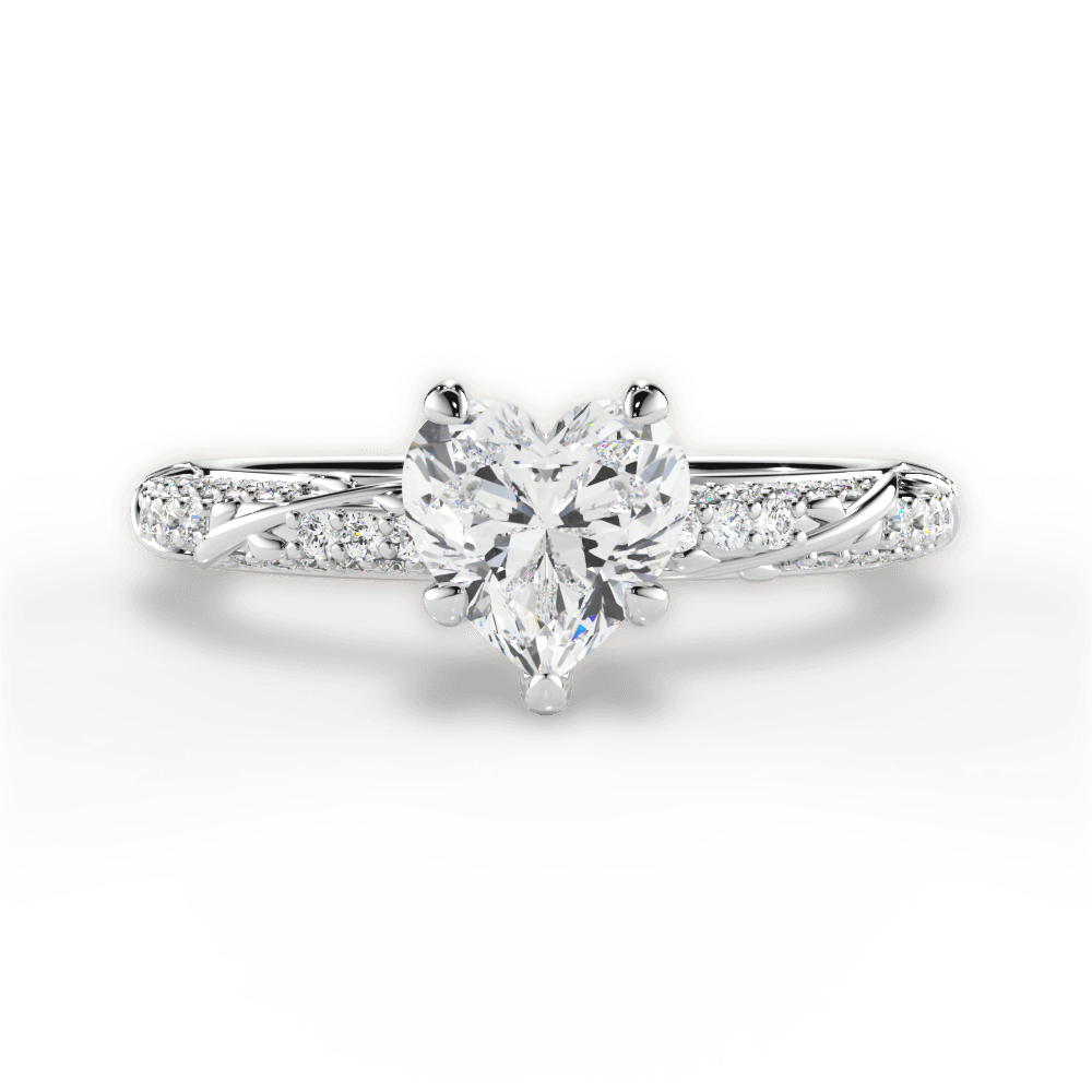 Gloria Heart Cut Lab Grown Diamond 18Kt White Gold Engagement Ring