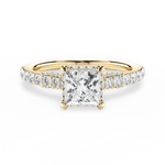 Laura Princess Cut Lab Grown Diamond 18Kt Yellow Gold Engagement Ring