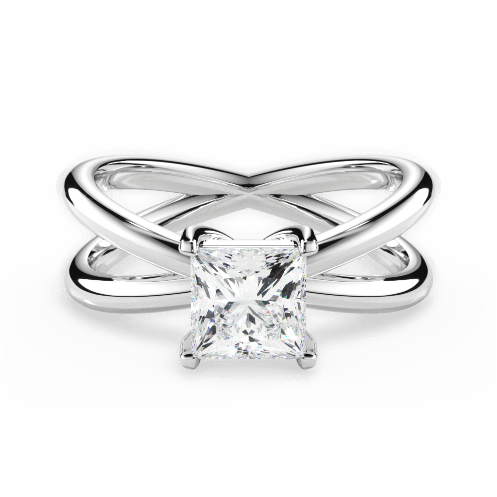 Ada Princess Cut Lab Grown Diamond Platinum Engagement Ring