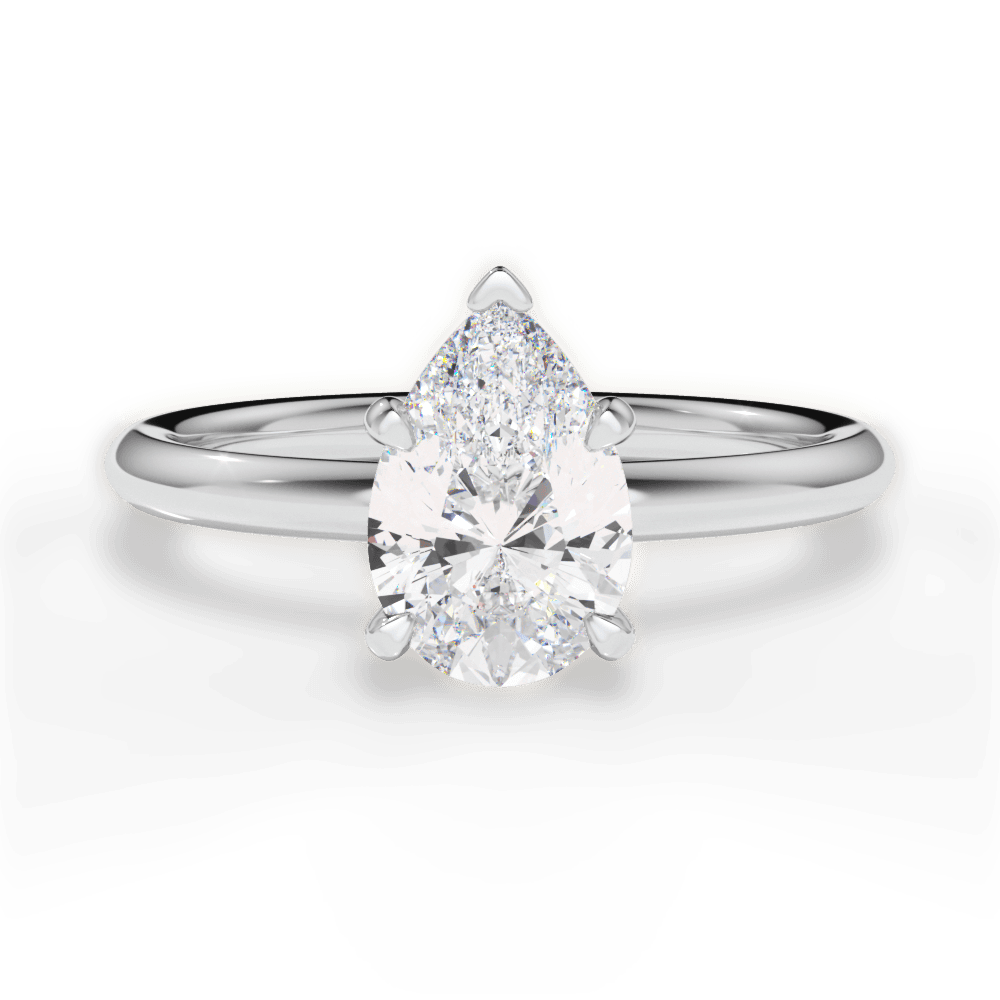 Brenda Pear Cut Lab Grown Diamond 18Kt White Gold Engagement Ring