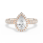 Lucy Pear Cut Lab Grown Diamond 18Kt Rose Gold Engagement Ring