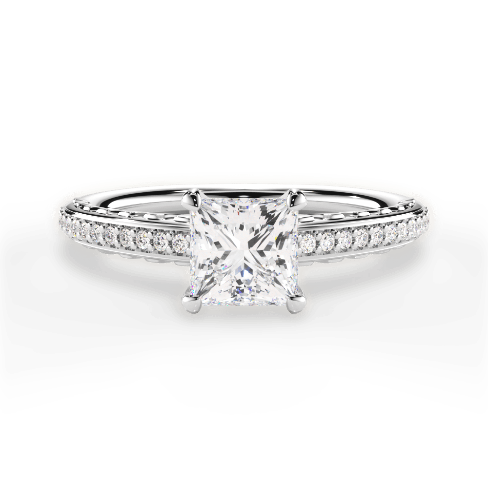 Caroline Princess Cut Lab Grown Diamond Platinum Engagement Ring