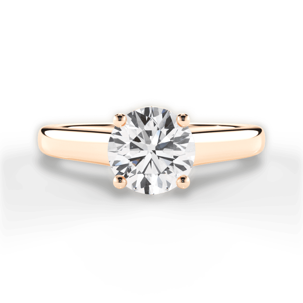 Ariana Round Cut Lab Grown Diamond 18Kt Rose Gold Engagement Ring