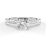 Elena Cushion Cut Lab Grown Diamond 14Kt White Gold Engagement Ring
