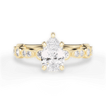 Edith Pear Cut Lab Grown Diamond 18Kt Yellow Gold Engagement Ring