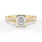 Delia Emerald Cut Lab Grown Diamond 18Kt Yellow Gold Engagement Ring