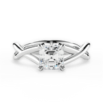 Aubrey Asscher Cut Lab Grown Diamond 14Kt White Gold Engagement Ring