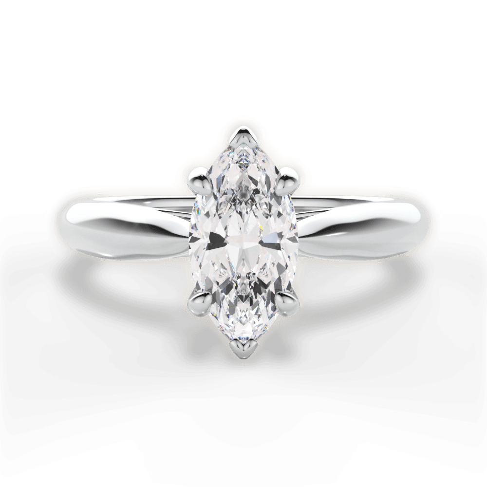 Beverly Marquise Cut Lab Grown Diamond 18Kt White Gold Engagement Ring