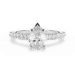 Laura Pear Cut Lab Grown Diamond 18Kt White Gold Engagement Ring