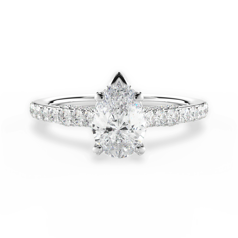 Laura Pear Cut Lab Grown Diamond 18Kt White Gold Engagement Ring