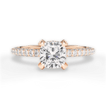 Madeline Cushion Cut Lab Grown Diamond 18Kt Rose Gold Engagement Ring
