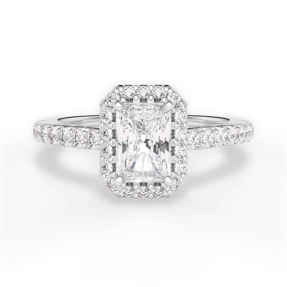 Kathleen Radiant Cut Lab Grown Diamond Platinum Engagement Ring