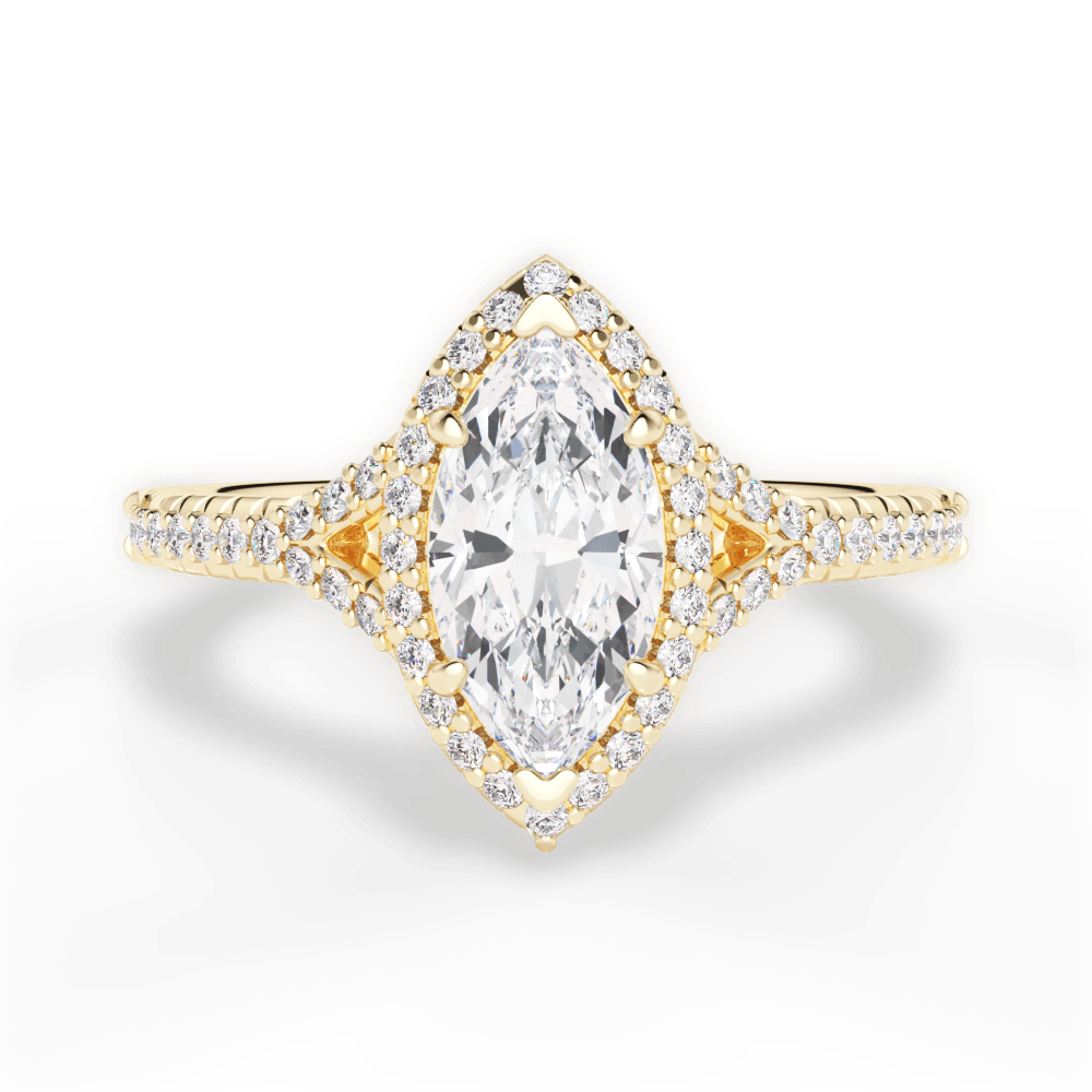 Judy Marquise Cut Lab Grown Diamond 18Kt Yellow Gold Engagement Ring