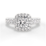 Lydia Cushion Cut Lab Grown Diamond 14Kt White Gold Engagement Ring