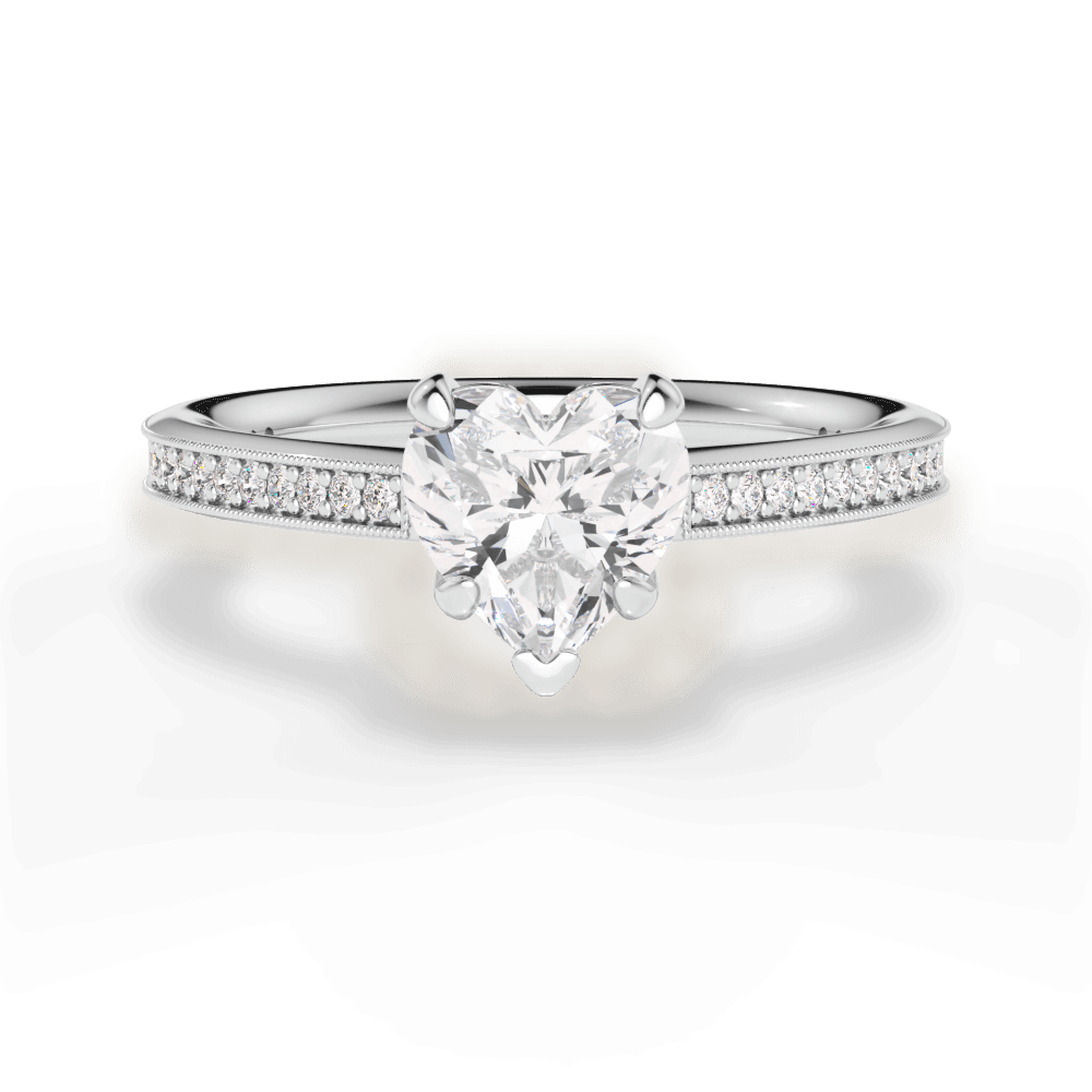 Janet Heart Cut Lab Grown Diamond Platinum Engagement Ring