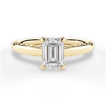 Annette Emerald Cut Lab Grown Diamond 18Kt Yellow Gold Engagement Ring