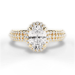Jocelyn Oval Cut Lab Grown Diamond 18Kt Yellow Gold Engagement Ring