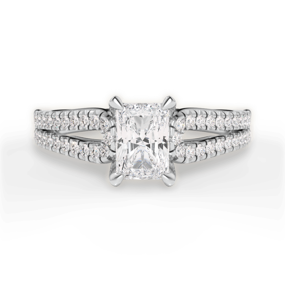 Jessica Radiant Cut Lab Grown Diamond 18Kt White Gold Engagement Ring