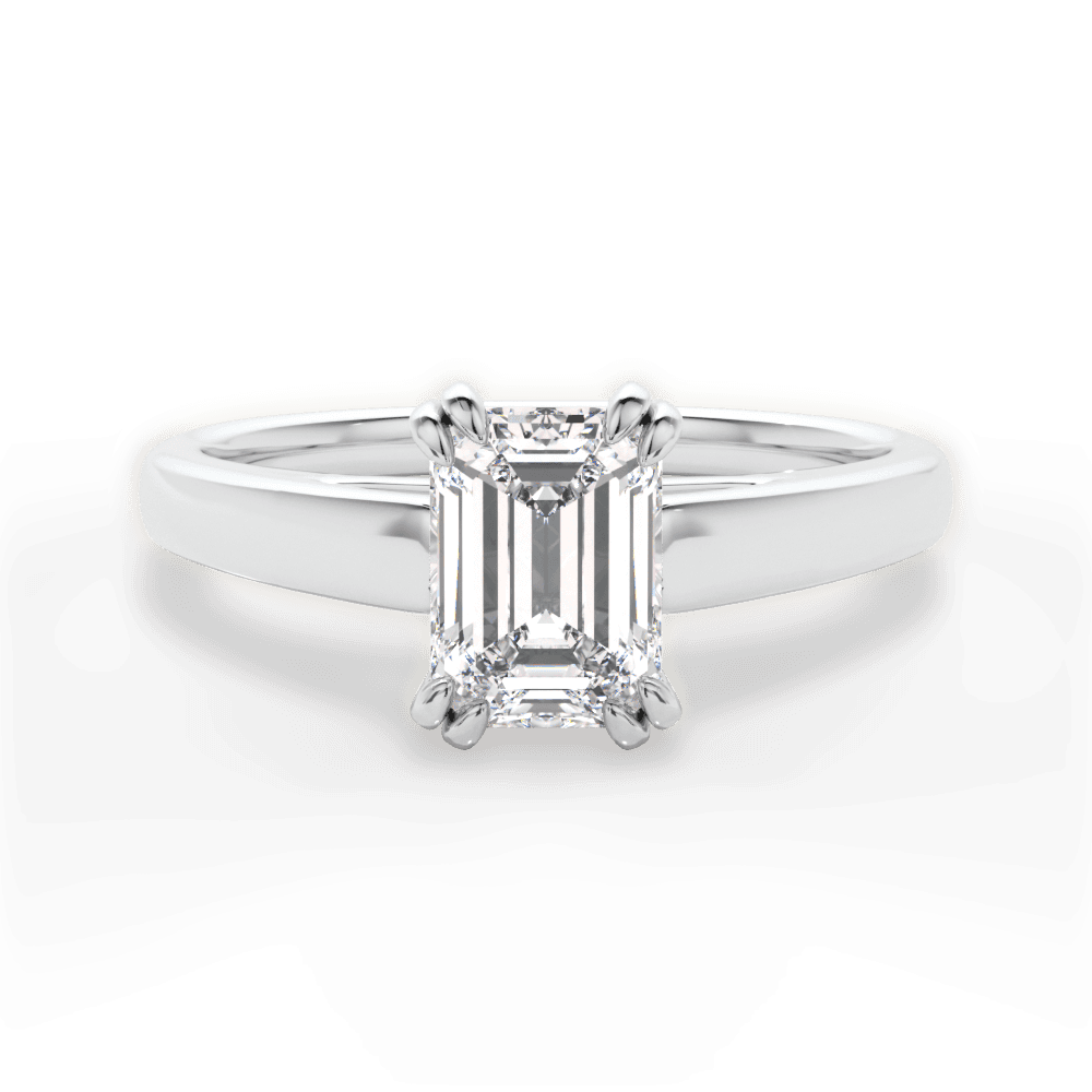 Anna Emerald Cut Lab Grown Diamond Platinum Engagement Ring