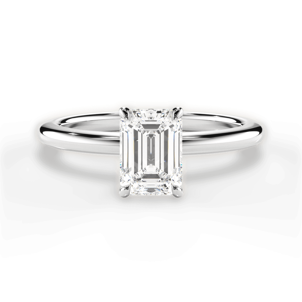 Allison Emerald Cut Lab Grown Diamond Platinum Engagement Ring