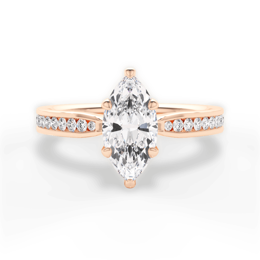 Katelyn Marquise Cut Lab Grown Diamond 18Kt Rose Gold Engagement Ring