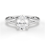Isabel Oval Cut Lab Grown Diamond 18Kt White Gold Engagement Ring