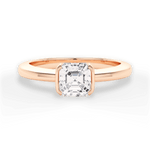 Bridget Asscher Cut Lab Grown Diamond 18Kt Rose Gold Engagement Ring