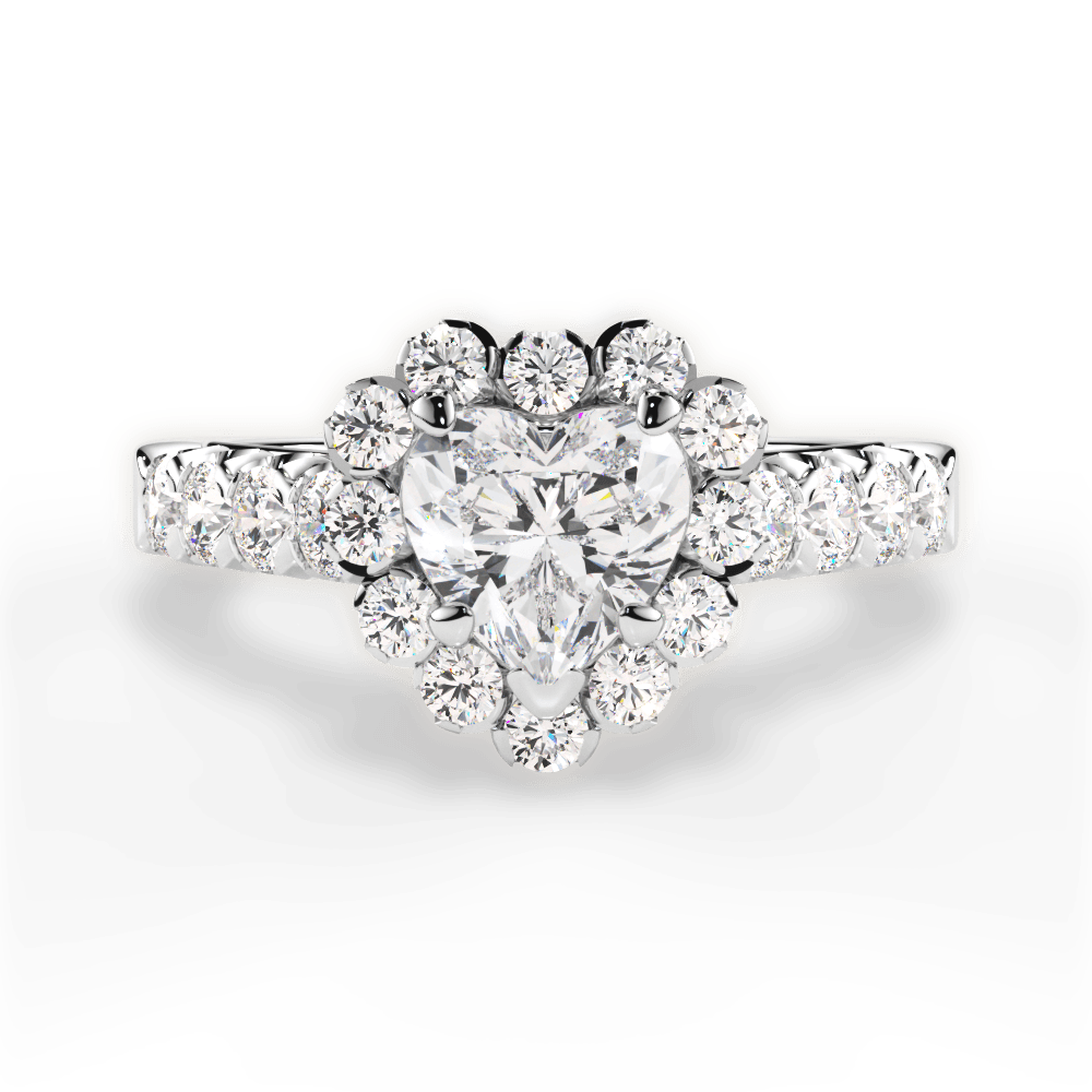 Lacey Heart Cut Lab Grown Diamond 18Kt White Gold Engagement Ring