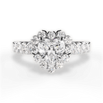 Lacey Heart Cut Lab Grown Diamond 14Kt White Gold Engagement Ring