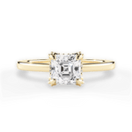 Gemma Asscher Cut Lab Grown Diamond 18Kt Yellow Gold Engagement Ring
