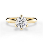 Gina Round Cut Lab Grown Diamond 18Kt Yellow Gold Engagement Ring