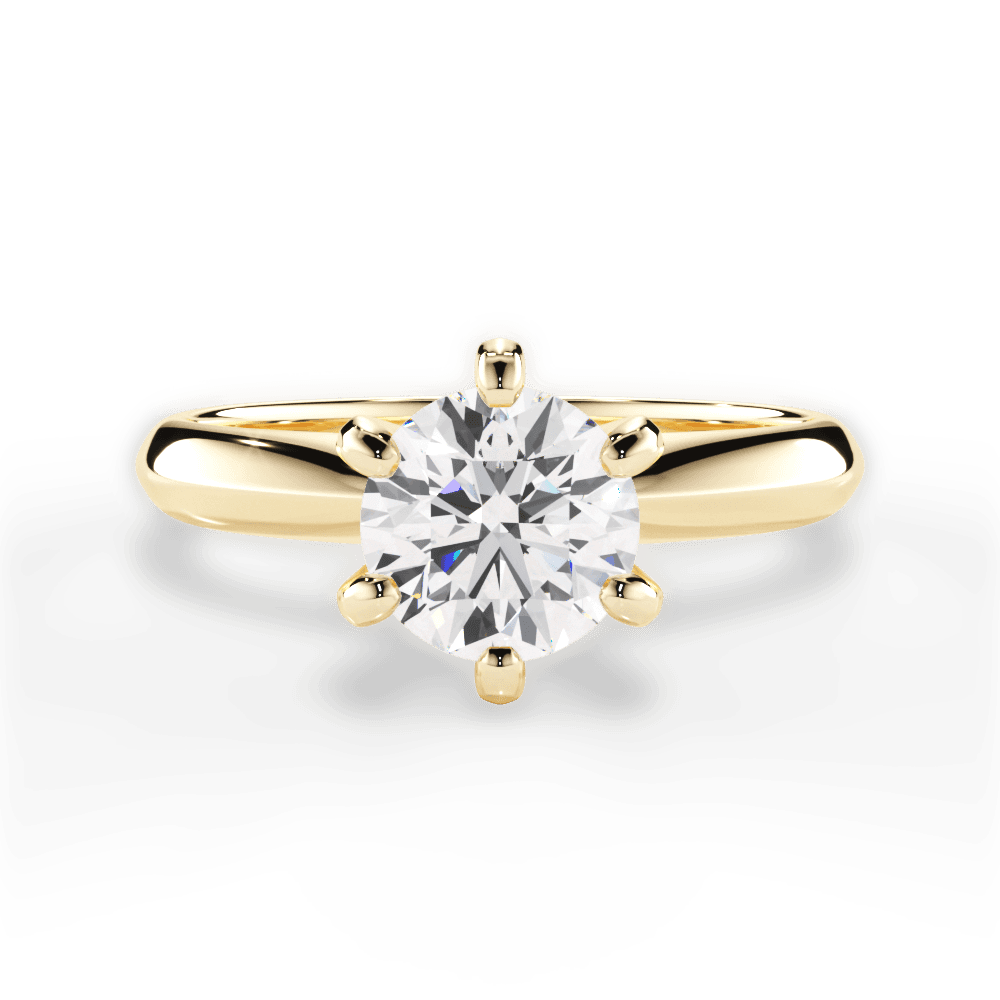 Gina Round Cut Lab Grown Diamond 18Kt Yellow Gold Engagement Ring
