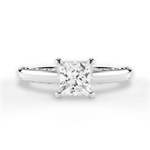 Annette Princess Cut Lab Grown Diamond Platinum Engagement Ring