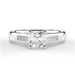 Brittany Asscher Cut Lab Grown Diamond 18Kt White Gold Engagement Ring