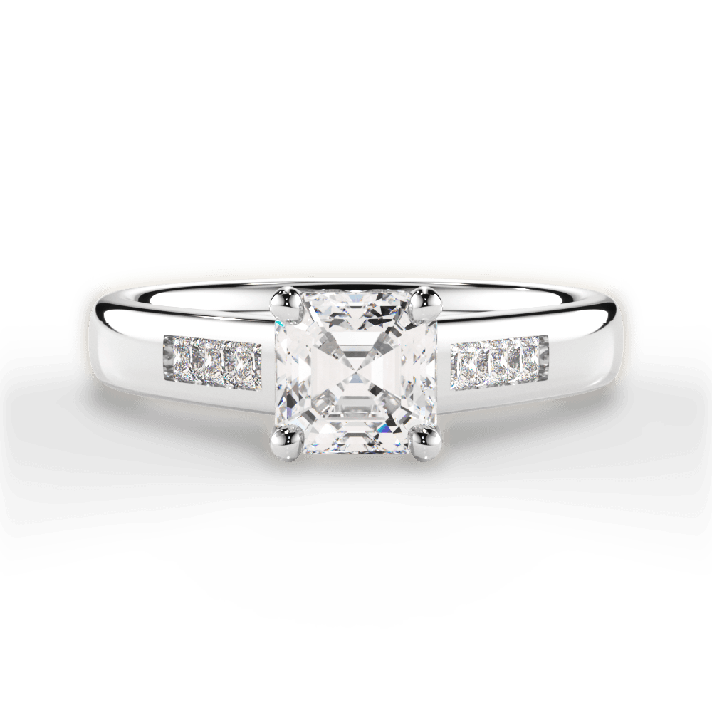 Brittany Asscher Cut Lab Grown Diamond Platinum Engagement Ring