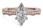 Wendy marquise lab diamond engagement ring in 18k rose gold