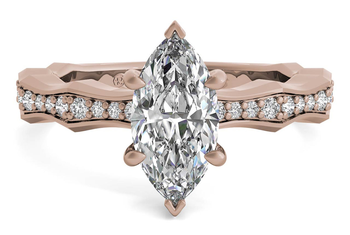 Wendy marquise lab diamond engagement ring in 18k rose gold