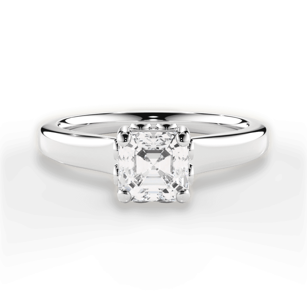 Carol Asscher Cut Lab Grown Diamond 14Kt White Gold Engagement Ring