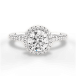Joanne Round Cut Lab Grown Diamond 14Kt White Gold Engagement Ring