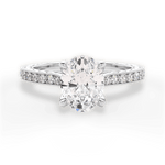 Gilda Oval Cut Lab Grown Diamond 14Kt White Gold Engagement Ring