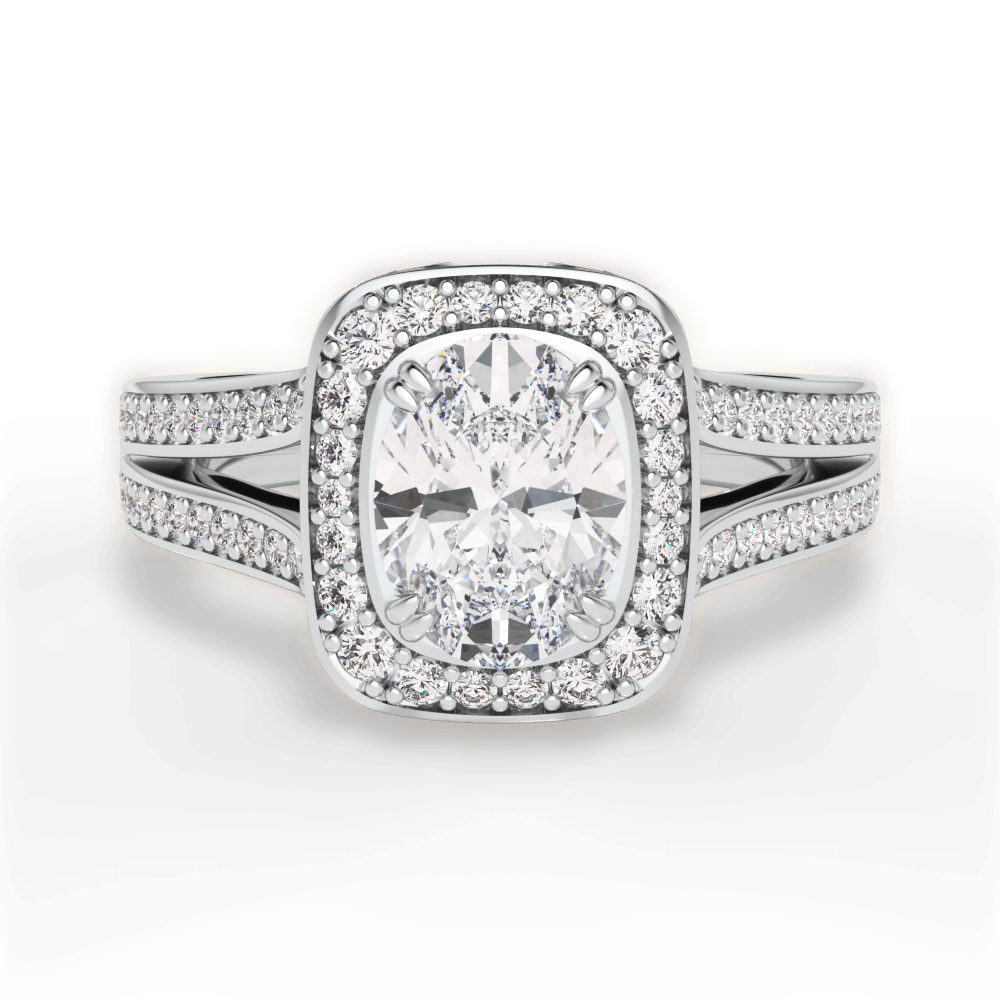 Mackenzie Oval Cut Lab Grown Diamond 18Kt White Gold Engagement Ring