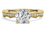 Wendy round lab diamond engagement ring in 18k yellow gold