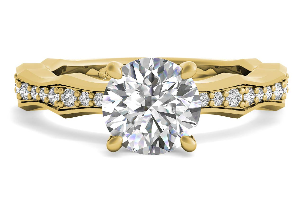 Wendy round lab diamond engagement ring in 18k yellow gold