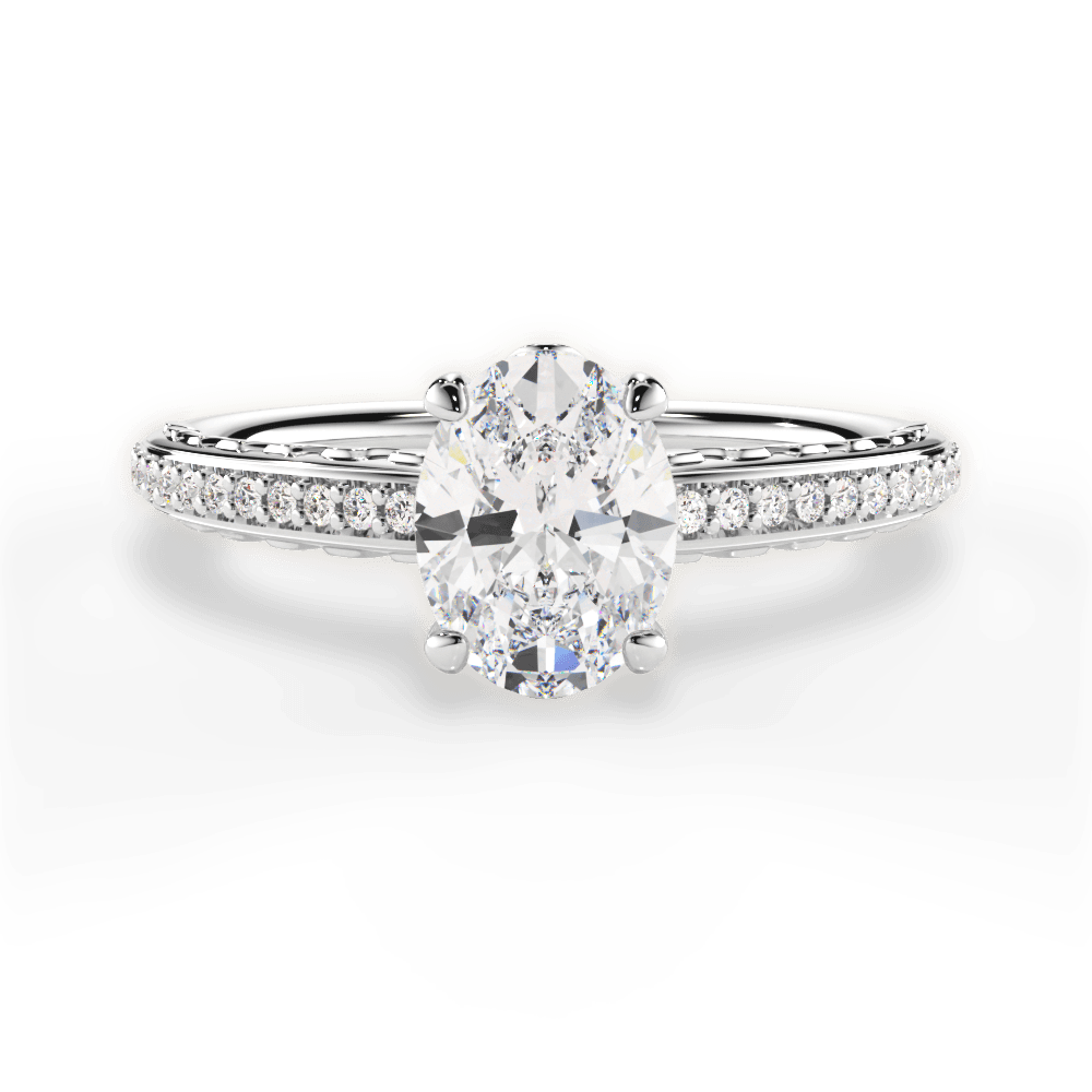 Caroline Oval Cut Lab Grown Diamond Platinum Engagement Ring