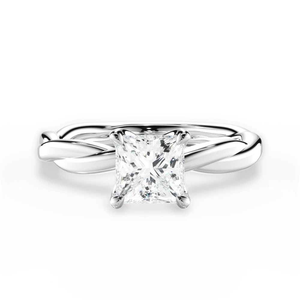 Bianca Princess Cut Lab Grown Diamond 18Kt White Gold Engagement Ring