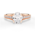 Leslie Oval Cut Lab Grown Diamond 18Kt Rose Gold Engagement Ring