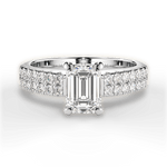 Kayla Emerald Cut Lab Grown Diamond 14Kt White Gold Engagement Ring