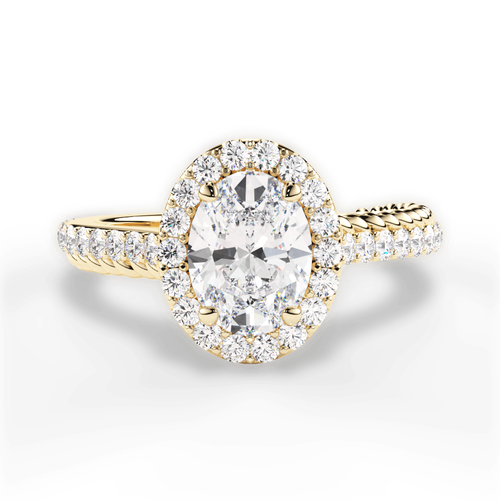 Kim Oval Cut Lab Grown Diamond 18Kt Yellow Gold Engagement Ring